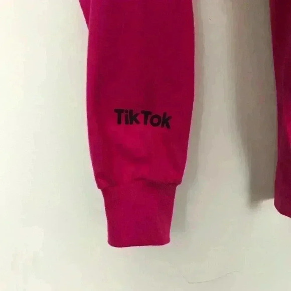 Tik Tok Unisex Pink Small Long Sleeve Pullover - Picture 3 of 6